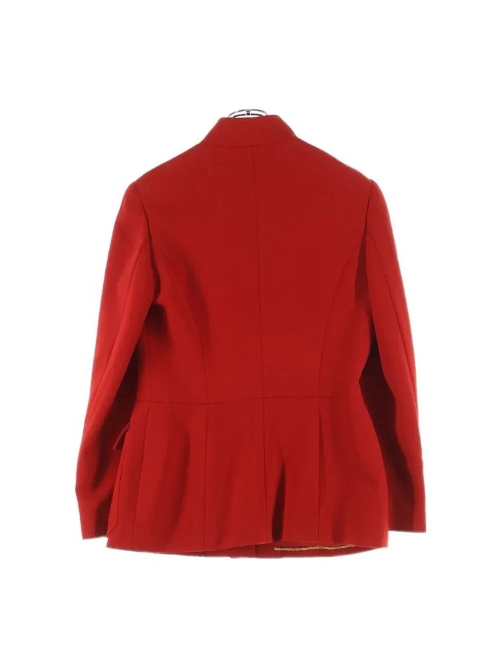 Chanel Vintage 4 Pocket CC Jacket Stand Collar CC Logo Gold Button Red